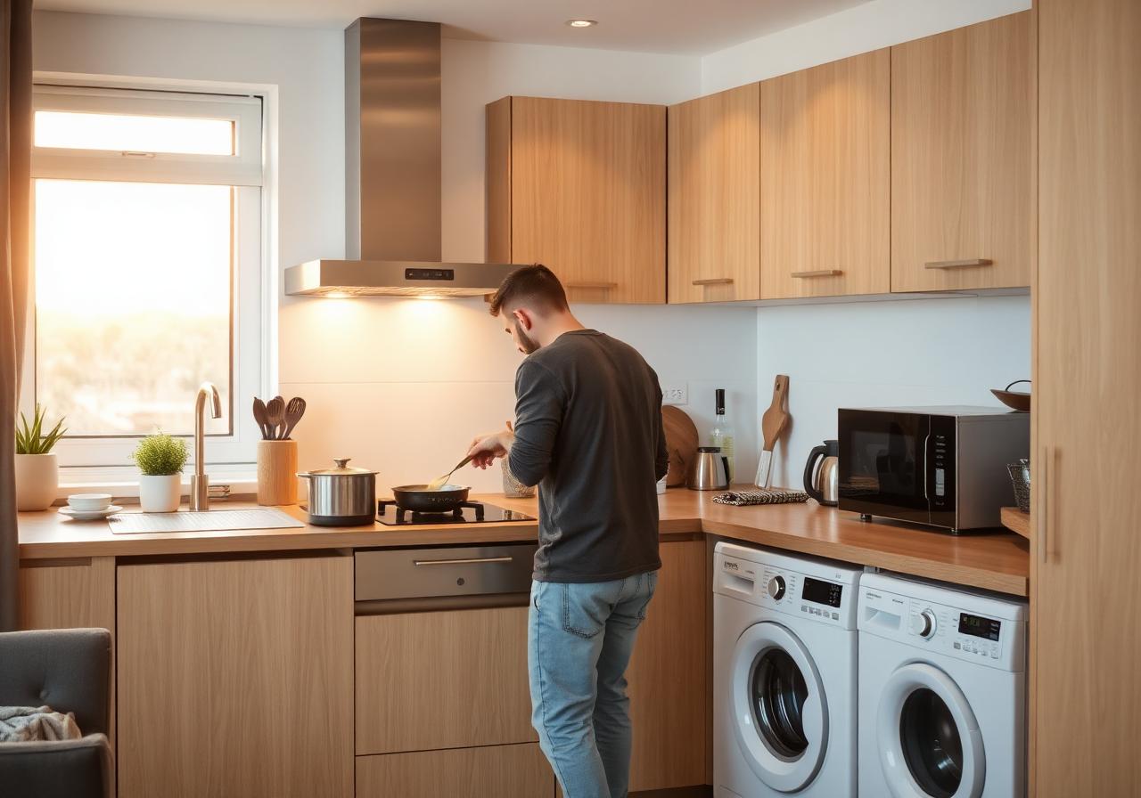 Küche, Wäsche, Komfort — was eine Suite einer Pension überlegen macht — Havn Apartment Chemnitz