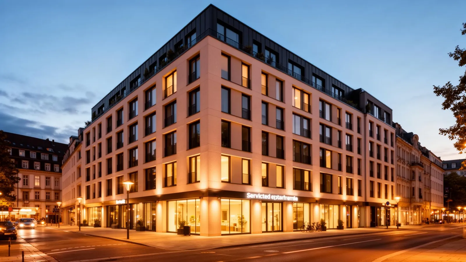 Modernes Serviced-Apartment-Gebäude